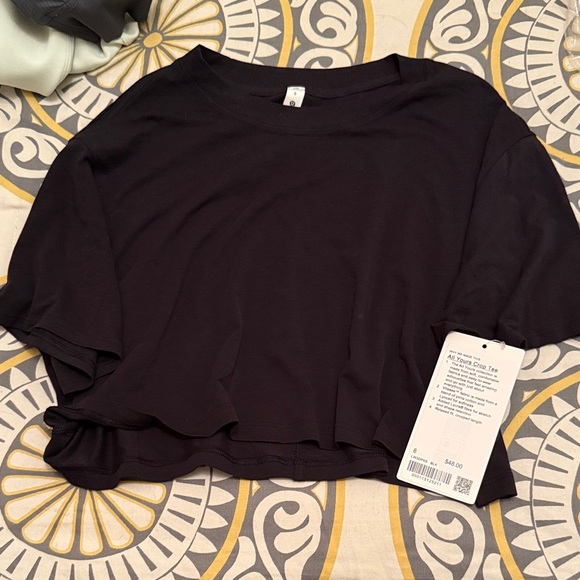lululemon athletica Tops - Lulu All Yours Crop Tee- NWT size 6, black